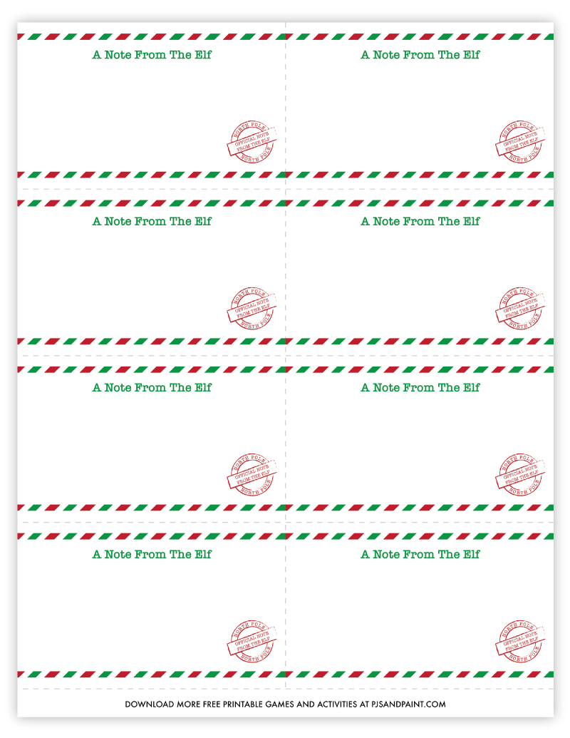 Free Printable Blank Elf On The Shelf Note Cards Pjs And Paint Free Printable Blank Elf On The Shelf Note Cards Pjs And Paint